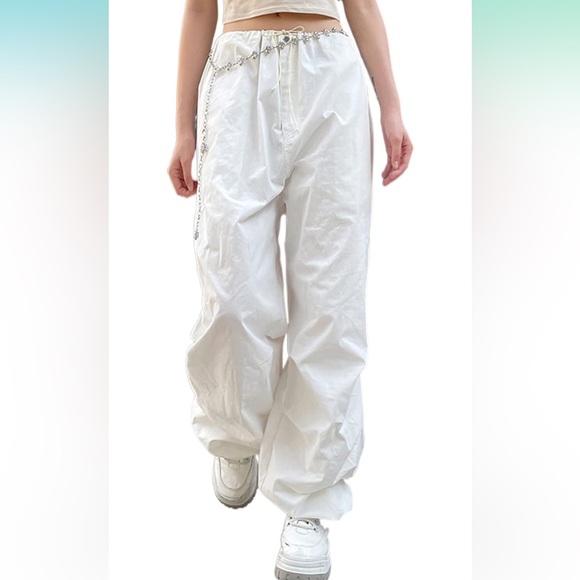 Women’s white low waist cargo pants - Picture 7 of 11